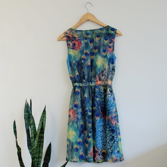 Peacock print sleeveless dress - Picture 2 of 10